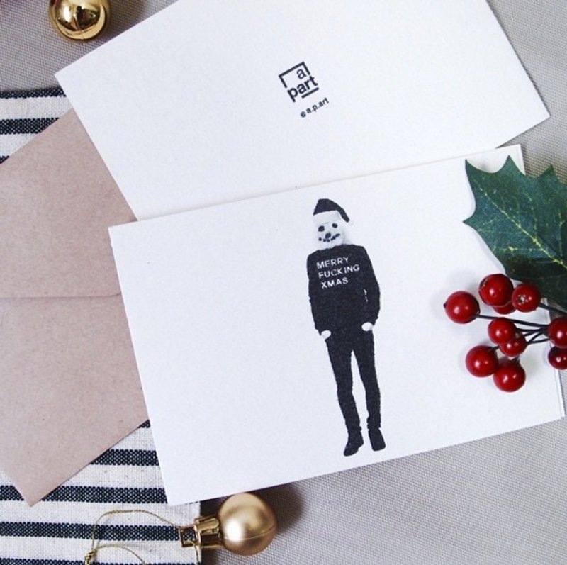 圣诞节系列 // 雪人先生：圣诞干快乐 - 卡片/明信片 - 纸 