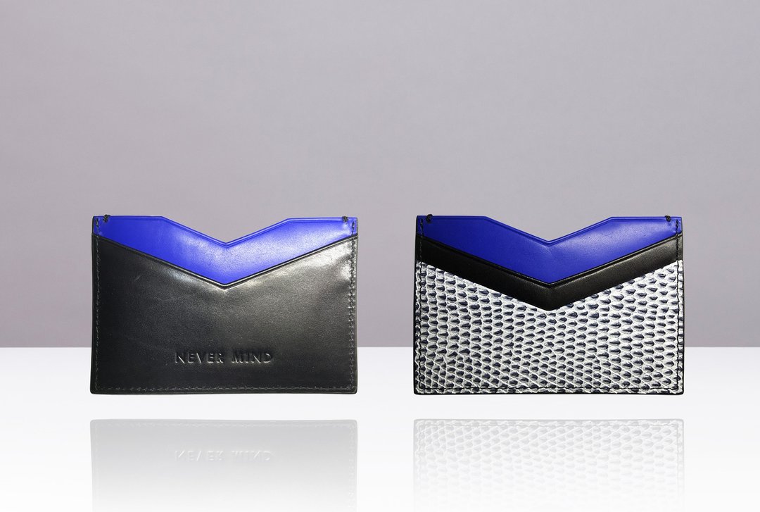 NEVER MIND-card holder 个性名片卡夹-小牛皮-ARROW-蓝白黑 - 名片夹/名片盒 - 真皮 多色