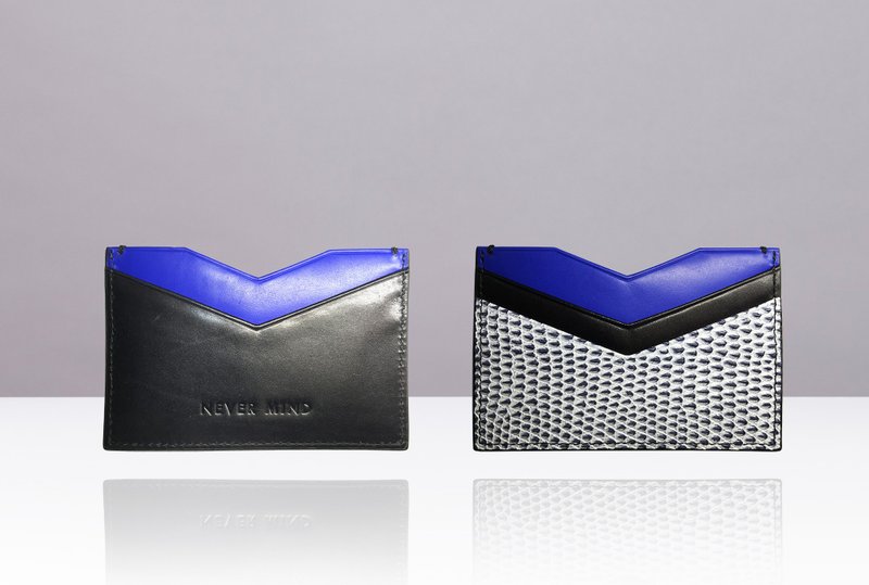 NEVER MIND-card holder 个性名片卡夹-小牛皮-ARROW-蓝白黑 - 名片夹/名片盒 - 真皮 多色
