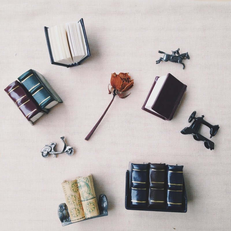 欧式手工袖珍迷你小书-皮面小书 - 其他 - 真皮 咖啡色