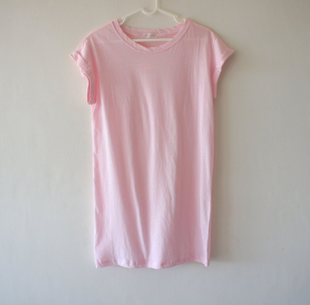 最舒服的内搭 ✦ 软软100%纯绵t-shirt ✦ 长长折袖（三色：粉红/麻花灰色/海蓝） - 女装 T 恤 - 棉 多色