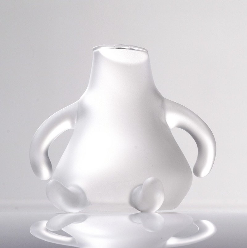 人形花器系列-插腰 - 植栽/盆栽 - 玻璃 白色