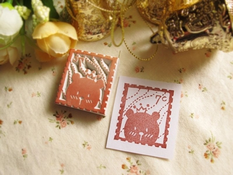 Apu手工章 可爱别致小熊邮票印章 手帐印章 - 印章/印台 - 橡胶 