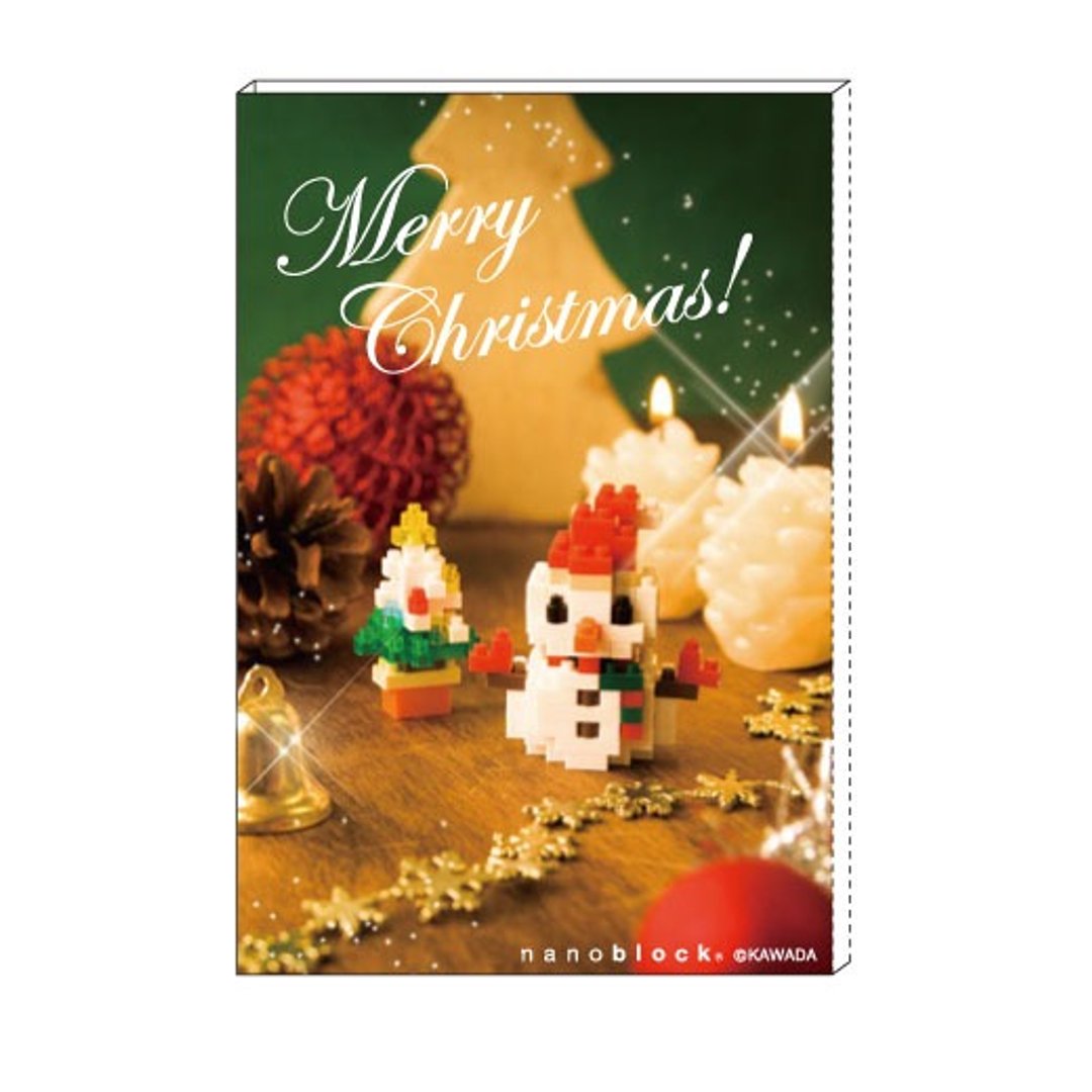 迷你积木 x 明信片【雪人-直式】 nanoblock x postcard 日本制 - 卡片/明信片 - 纸 