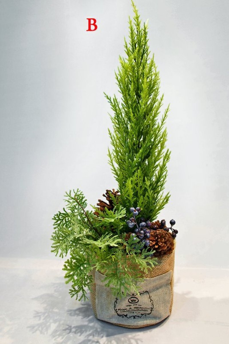 【人造花艺】自然风麻布袋小树(三款-B) - 植栽/盆栽 - 其他材质 绿色