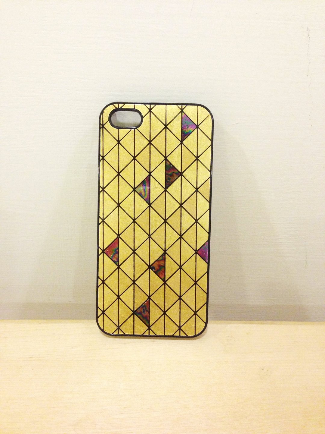 Sweet4Girls 日本顶级工艺 24k金 金箔手机壳 [ 切割x贝壳 ] 手工限量款 iPhone5/5s现货 限量一个 - 手机壳/手机套 - 宝石 黄色
