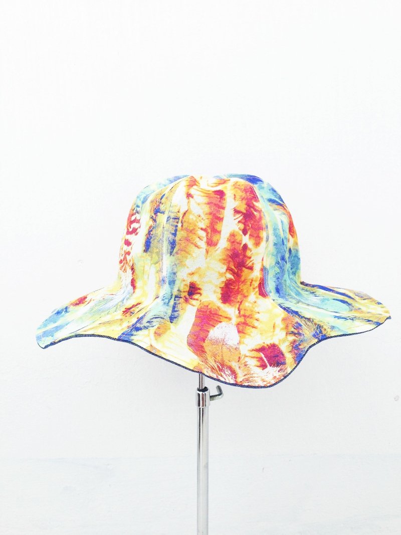 【Qucky】印记／大檐花帽 - 帽子 - 其他材质 黄色