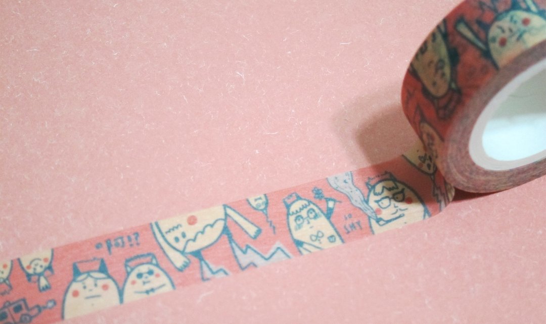 电波发送中(红)/ Magai's masking tape - 纸胶带 - 纸 粉红色
