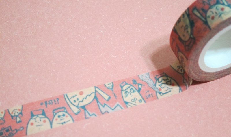 电波发送中(红)/ Magai's masking tape - 纸胶带 - 纸 粉红色