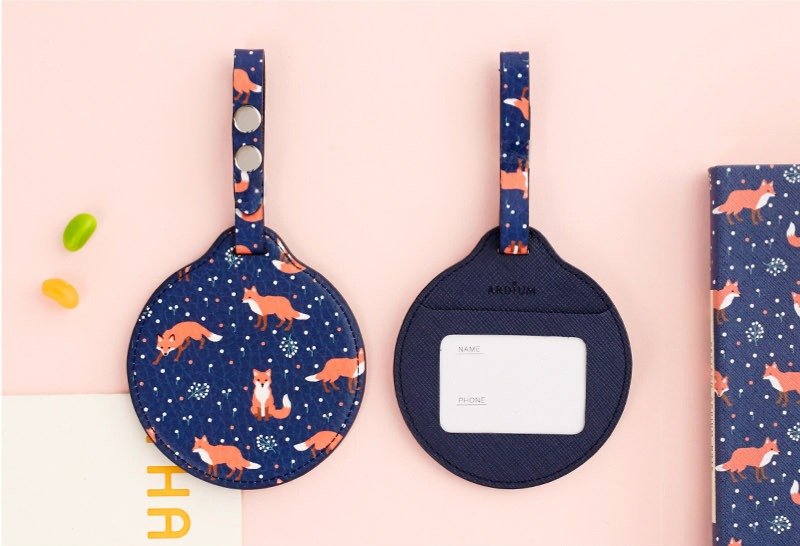 ARDIUM 花漾行李吊牌 - 深蓝狐狸 - 行李吊牌 - 真皮 蓝色