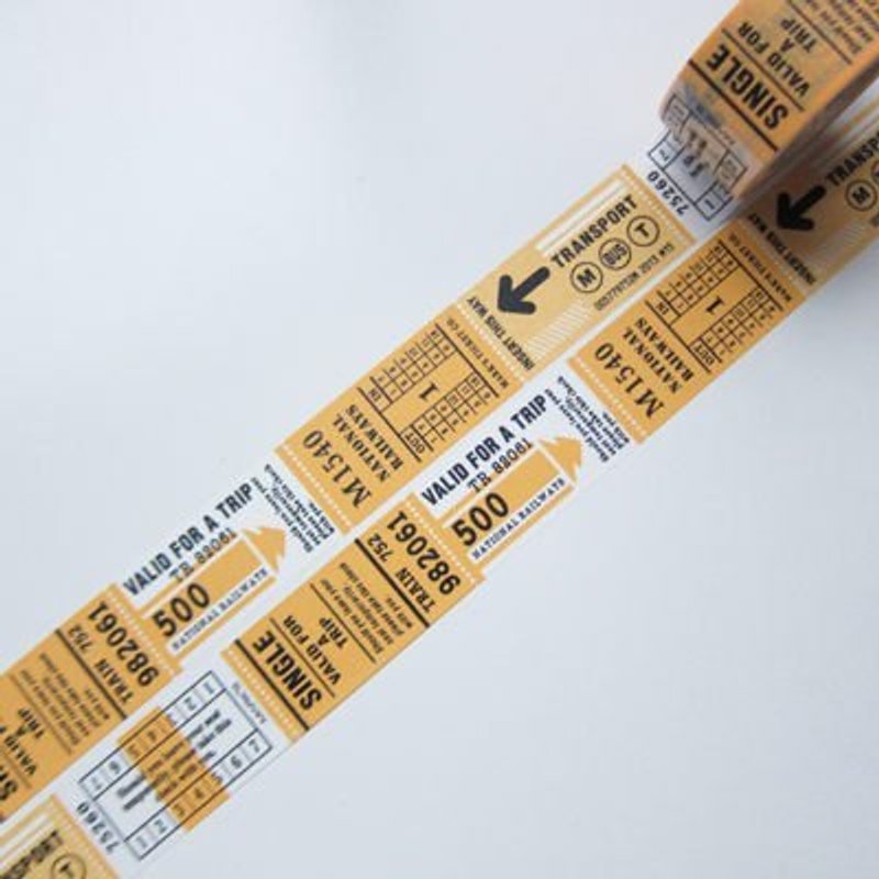 Marks Masking Tape MT和纸胶带 旅行票券-黄 (TR-MKT1-YE) - 纸胶带 - 纸 黄色