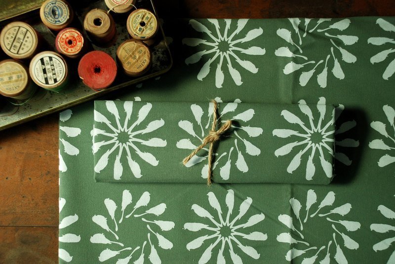 印花乐布料-乌秋圈，青苔灰绿 - 其他 - 其他材质 绿色