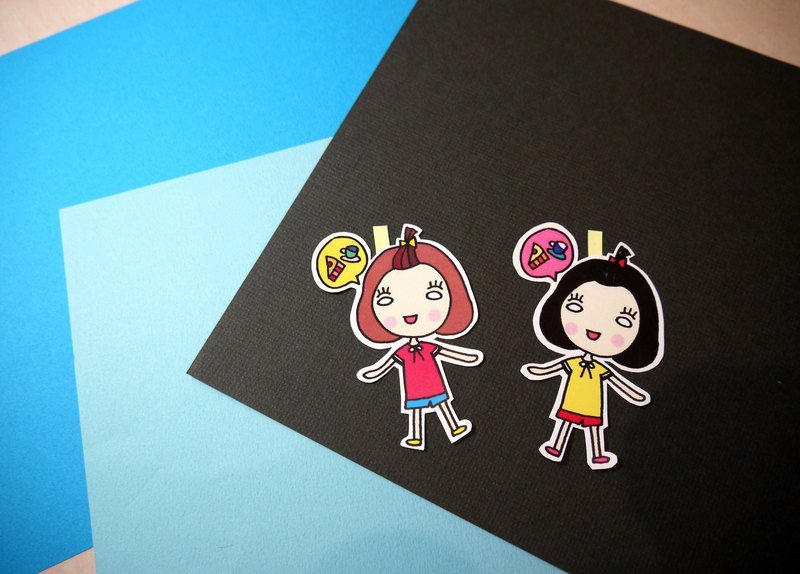 大尺寸_身边就有系列*  2个眼神空空贪吃小屁孩 - 贴纸 - 纸 多色