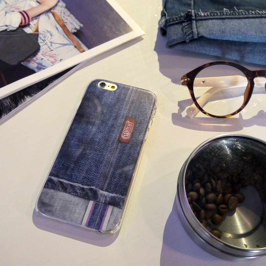 香港原创设计 牛仔裤 iPhone X,  iPhone 8,  iPhone 8 Plus, iPhone 7, iPhone 7 Plus, iphone 6/6S , iphone 6/6S PLUS, Samsung Galaxy Note 7 透明手机壳 - 手机壳/手机套 - 塑料 蓝色