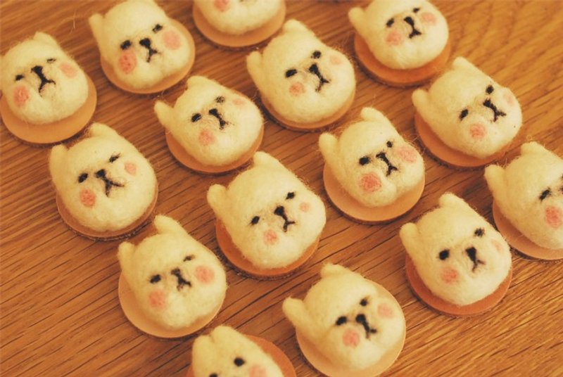 *Mori Shu*手作羊毛毡-羊驼铜戒 - 戒指 - 羊毛 白色