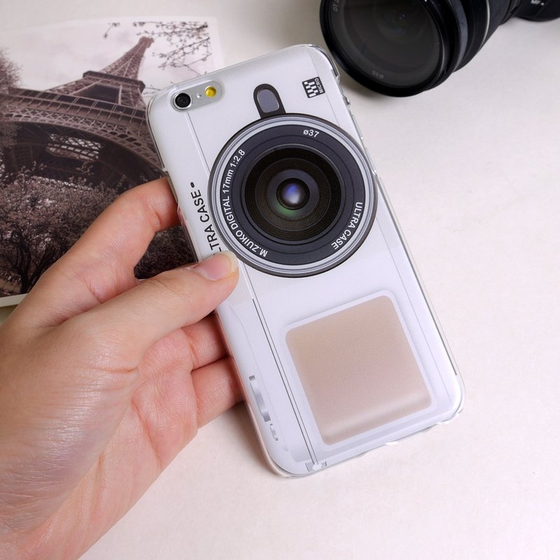 香港原创设计 相机系列-EP1 iPhone X,  iPhone 8,  iPhone 8 Plus,  iPhone 7, iPhone 7 Plus, iphone 6/6S , iphone 6/6S PLUS, Samsung Galaxy Note 7 透明手机壳 - 手机壳/手机套 - 塑料 灰色