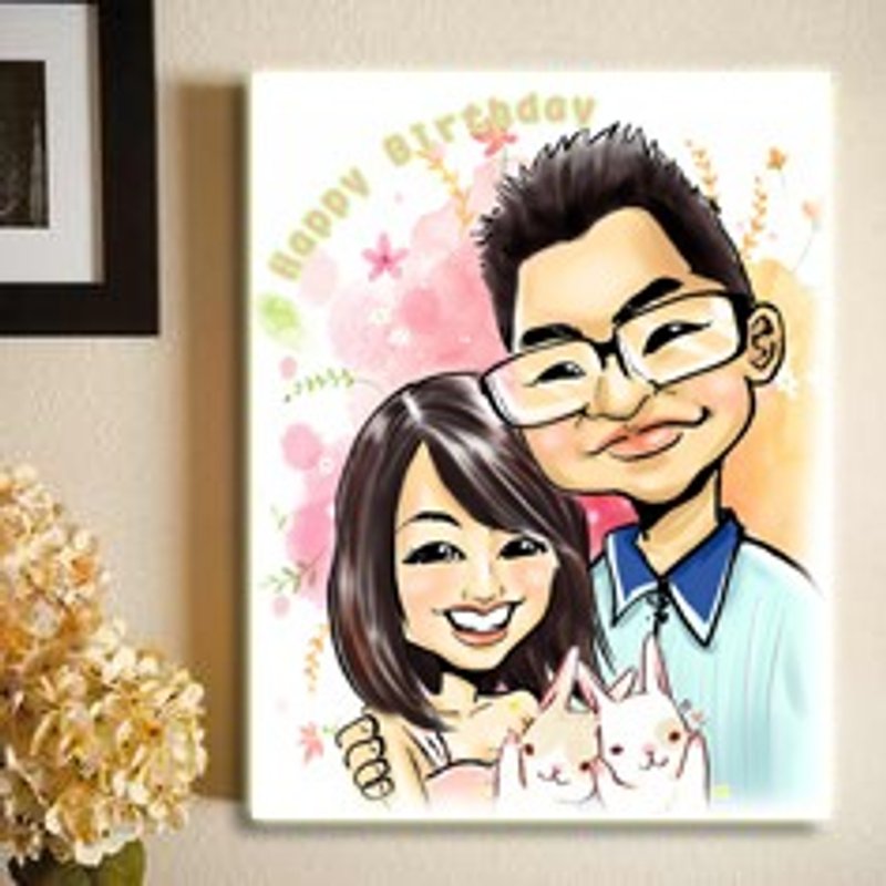 ★GiftPaint★定制肖像画&Canvas油画布(无)框画 【双人价】 - 海报/装饰画/版画 - 其他材质 白色