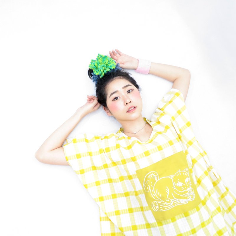 果实松鼠野餐服 - 女装上衣 - 其他材质 黄色