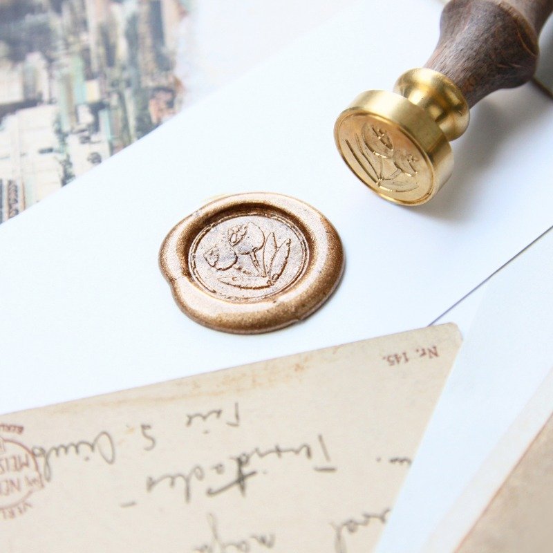 封蜡章组礼盒 | 郁金香 - 印章/印台 - 其他金属 金色