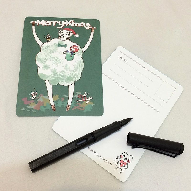 绵羊先生圣诞卡 - 卡片/明信片 - 纸 绿色