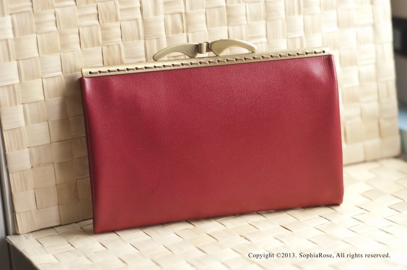 羊皮口金手拿包（最后一件） - 其他 - 真皮 红色