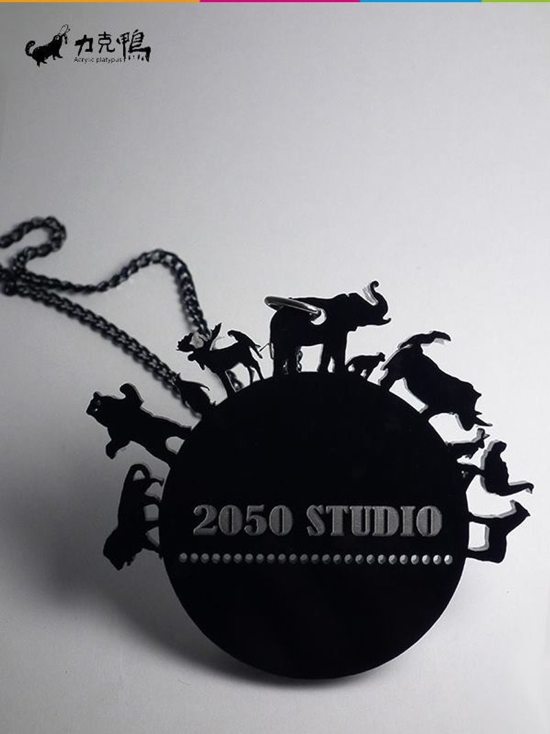 力克鸭▲爱地球▲项链/钥匙圈 - 项链 - 压克力 黑色