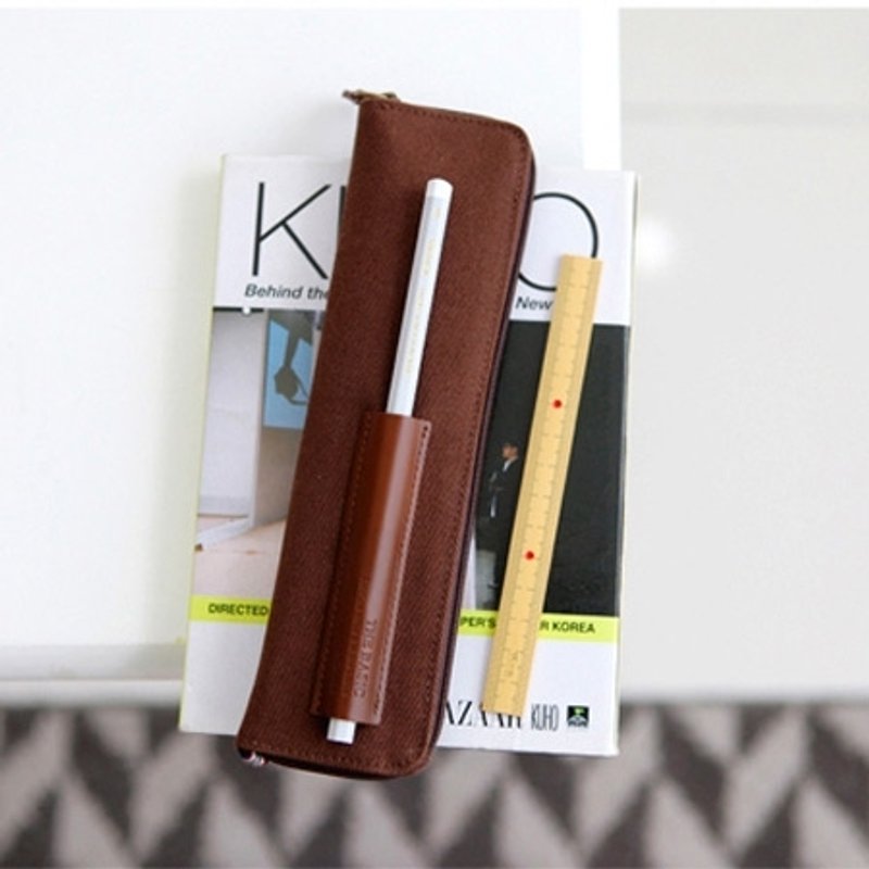 Dessin x Indigo-简单生活原味笔袋-咖啡棕,IDG78018 - 笔筒/笔座 - 其他材质 咖啡色