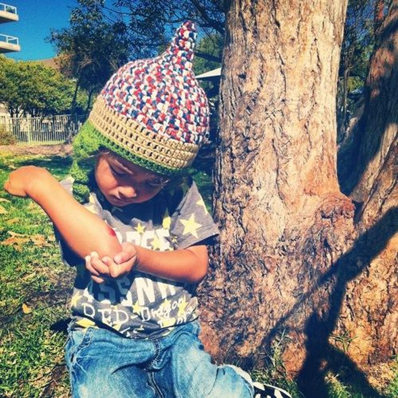 park size M  winter warm autumn pixie gnome beanie kobito khaki australia unique natural nature  kid kids baby freewrapping present freegiftwrapping - 男装针织衫/毛衣 - 其他材质 咖啡色