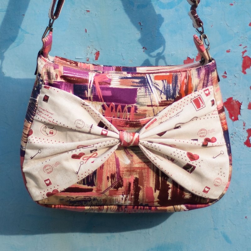 爱地球手作包*蝴蝶结侧背包 | 现货 - 侧背包/斜挎包 - 其他材质 粉红色