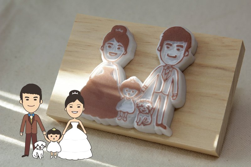 【Q版人物LOGO设计】-赠手工纪念章(婚礼新人/夫妻/情侣/朋友) - 印章/印台 - 其他材质 