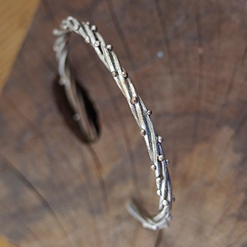 订制—蔓生 手感纯银手环 银手镯 /点点 缠绕 精灵 植物 - 手链/手环 - 银 银色