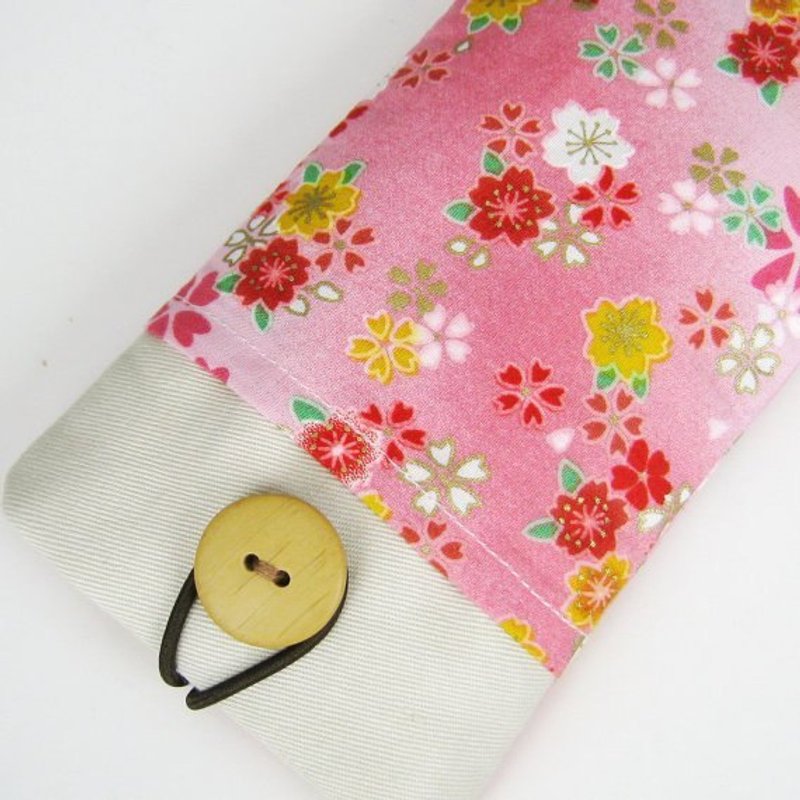 iPhone sleeve, Samsung Galaxy S8, Galaxy Note 8 pouch cover 自家制手提电话包, 手机布袋，布套 ，(可量身订制) - 樱花(粉红色) - 手机壳/手机套 - 棉．麻 粉红色