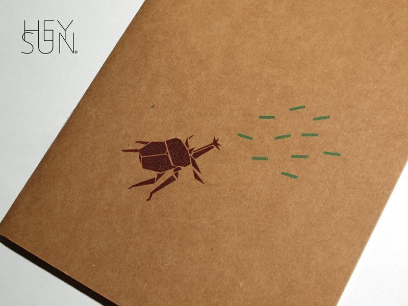 【M0310】HEY SUN独立手作品牌·独角仙的独角戏空白牛皮记事本子 - 笔记本/手帐 - 纸 咖啡色
