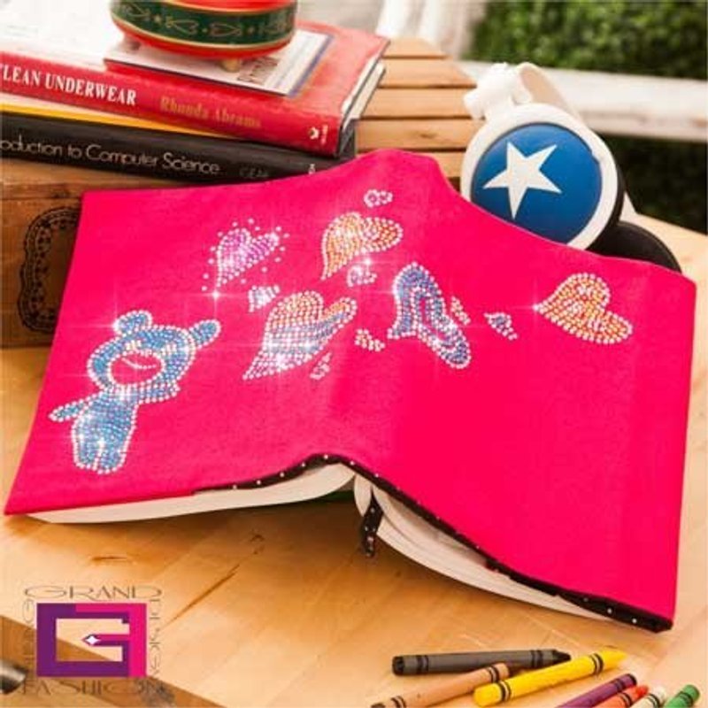 【GFSD】熊爱北鼻~施华洛世奇水钻马卡龙系列书衣-热情奔放(毕业季优惠中) - 笔记本/手帐 - 其他材质 红色