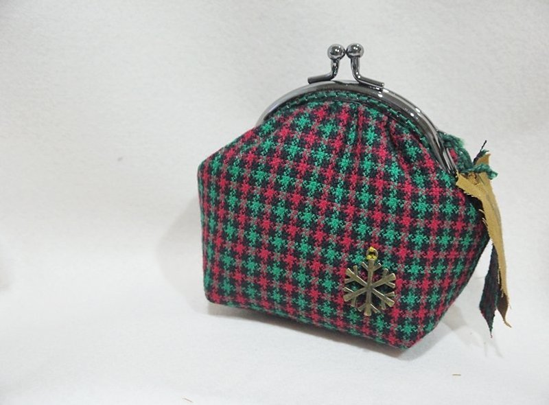 零钱口金包+圣诞节-经典格纹-红绿配-+ - 零钱包 - 其他材质 绿色