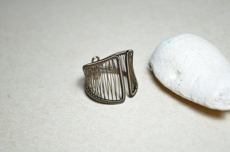 宽版抓戒设计(多样戴法)-金属线 - 戒指 - 其他金属 咖啡色