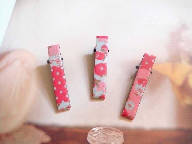 Garohands 纸胶带浏海夹*小*蕾丝苹果花系列 /日系 / 杂货 / 手作 饰品 / 疗愈系 - 发饰 - 其他材质 