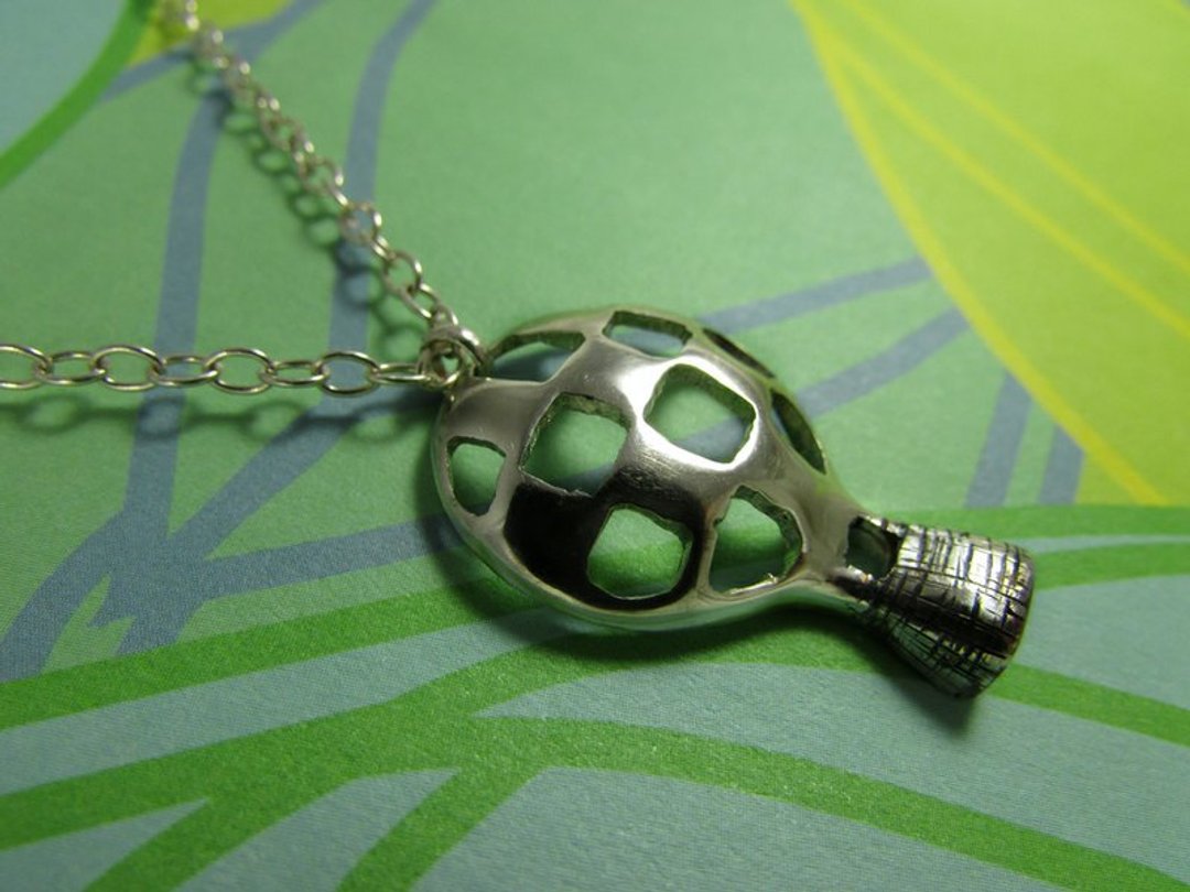 balloon necklace_热气球项链 | 设计师手工 个性 生日礼 圣诞节 - 项链 - 银 银色