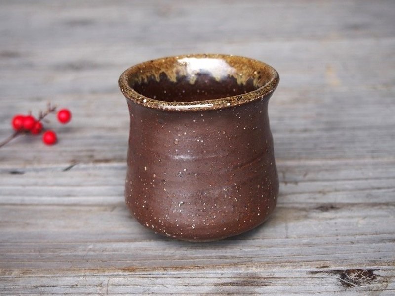 日本冈山备前 陶器 陶杯 热茶杯（小）y3-008 - 茶具/茶杯 - 其他材质 咖啡色