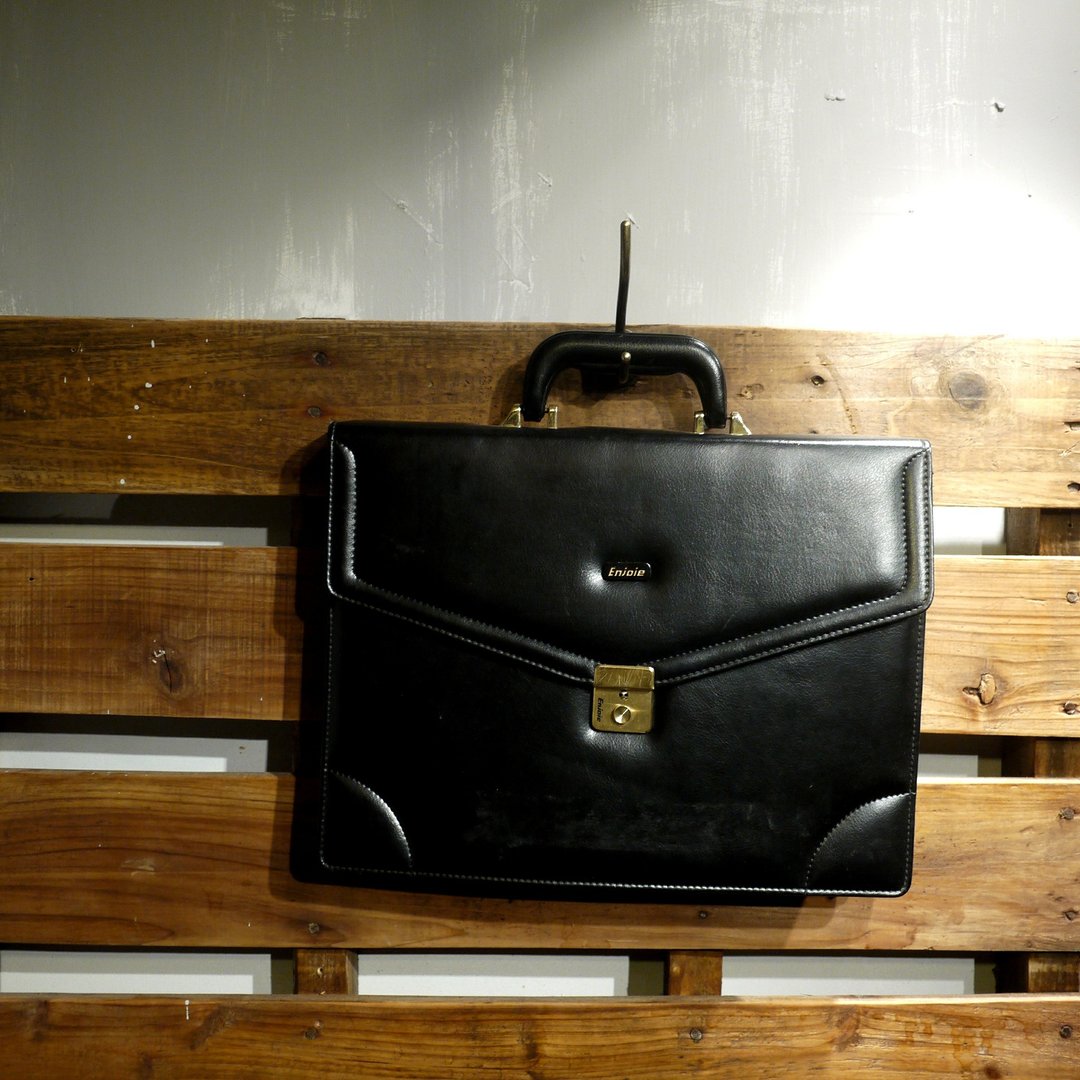 夕卡 Shika // Vintage bag Enjoie 经典手提式公事包 {A3-003} - 公文包/医生包 - 其他材质 黑色