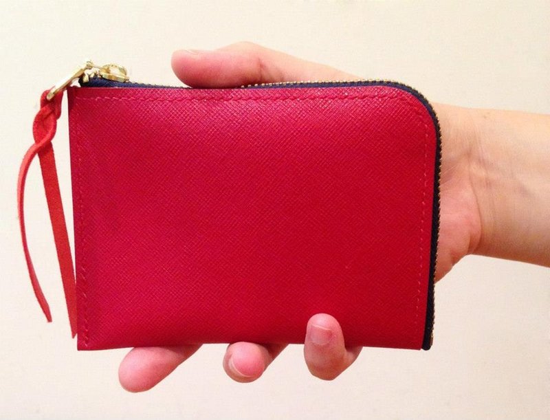 ROUGE皮革小物钱包//法兰西红 Leather Pouch & Coin Purse RED - 皮夹/钱包 - 真皮 红色
