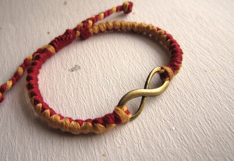 注定 我们之约 无限 幸运绳编织手环 (可选色) - 手链/手环 - 棉．麻 红色