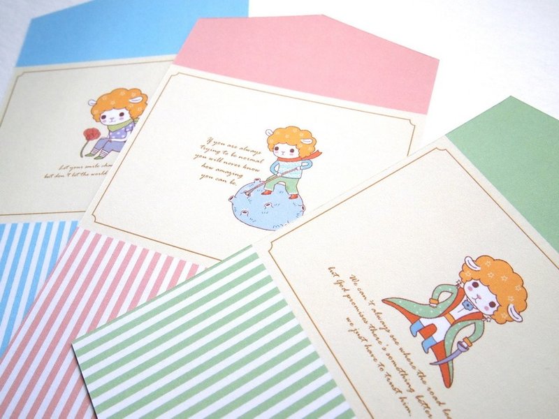 《小绵羊》摺叠卡片12张 - 卡片/明信片 - 纸 黄色