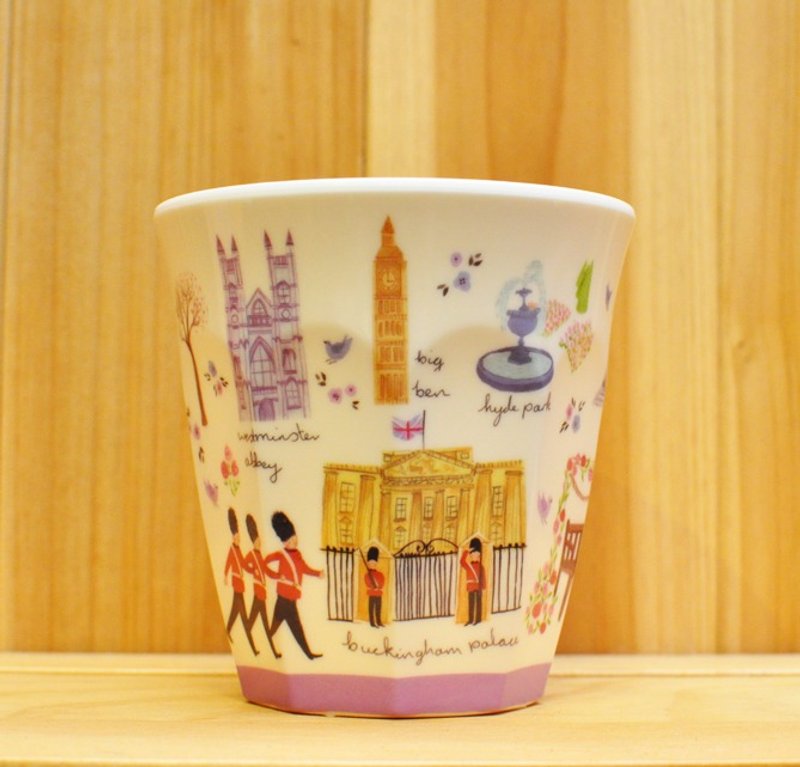 【Aimez le style】杂货风格美耐皿餐杯★London Map(英伦风情) - 茶具/茶杯 - 塑料 紫色
