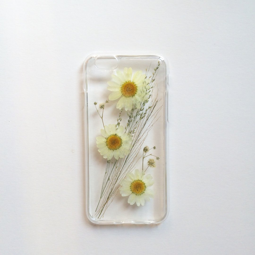 雏见::小菊花压花手机壳 - 手机壳/手机套 - 塑料 白色