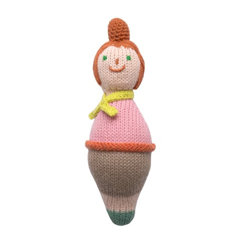 美国 Blabla Kids | 纯棉针织安抚摇铃娃娃-MOM 1-12-065 - 玩偶/公仔 - 棉．麻 粉红色