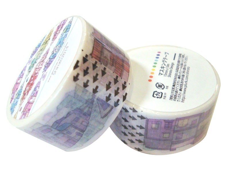 鱼眼透视房屋-纸胶带 - 纸胶带 - 纸 多色