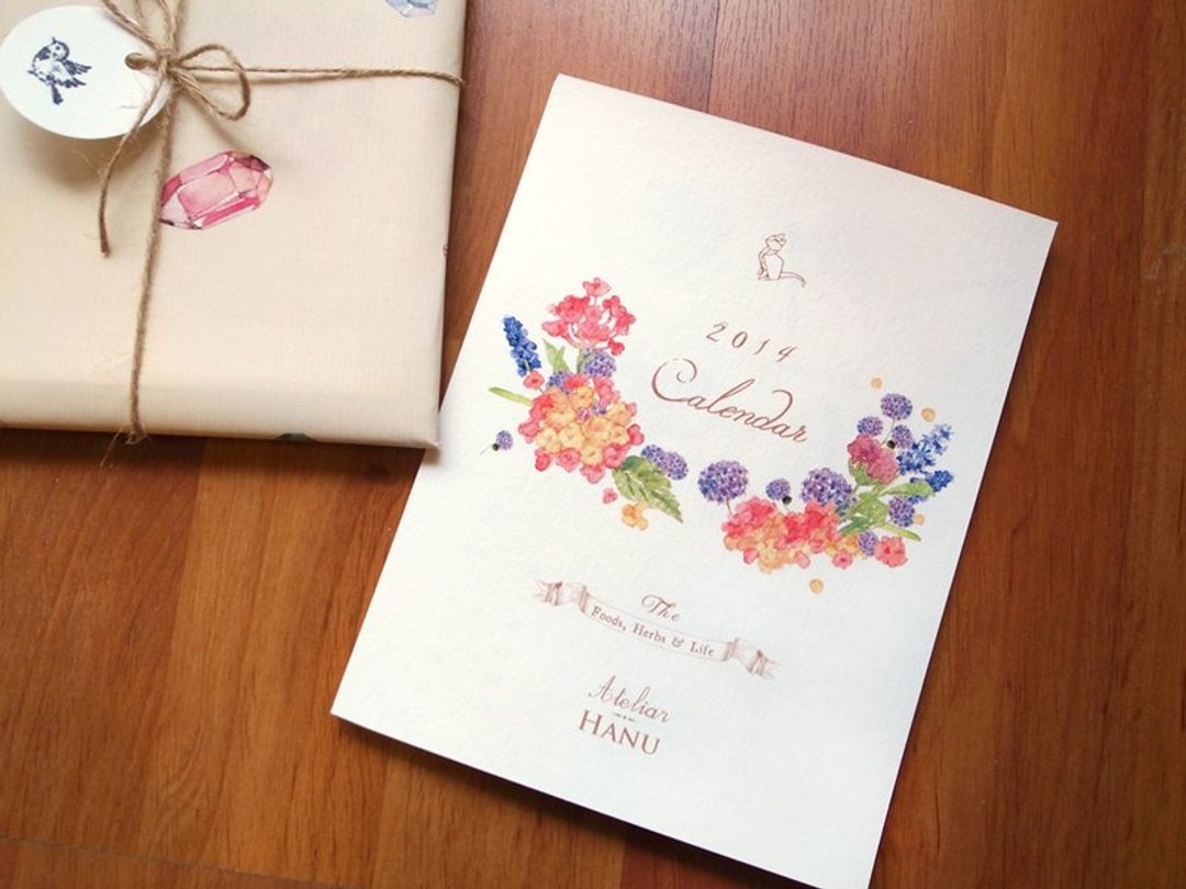 {Atelier Hanu} 2014 Foods, Herbs & Life.手绘年历 - 年历/台历 - 纸 粉红色