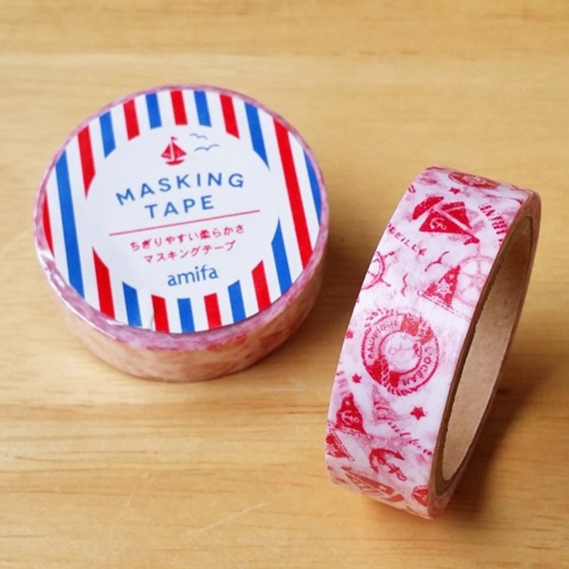 日本 amifa 和纸胶带【海军风-红 (32420)】 - 纸胶带 - 纸 红色