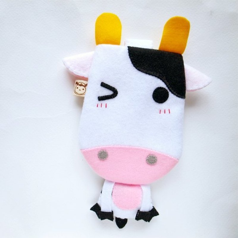 boboSARU 小乳牛 造型磁扣包 - 其他 - 聚酯纤维 白色